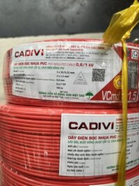 Dây cáp đôi Cadivi VCmD 2x1.5 -0,6/1 KV – cuộn 100m – Cu/PVC 2x1.5-0,6/1 KV(VCmD 2x1.5)