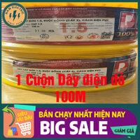 Dây cáp đơn 1.0 ruột đồng DAPHACO  (1 Cuộn 100M dây điện đỏ)