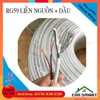 Dây cáp đồng trục liền nguồn RG59 + bọc bạc dầu chống ẩm, chuyên dụng cho camera - bán lẻ theo mét