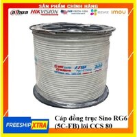 Dây Cáp Đồng Trục Sino 305m  - Cáp đồng trục Sino RG6 (5C-FB) cuộn 305m - CATV, MATV, Tivi, Camera giám sát