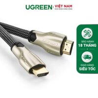 Dây cáp HDMI 2.0 4K60Hz UGREEN HD102 thuần đồng 19+1, đầu hợp kim, cáp dạng dẹt và dạng tròn vỏ bọc lưới, dài 1m 1.5m 2m 3m – Tương thích với SmartTV, đầu DVD, Set top box, máy chiếu