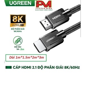 Dây cáp HDMI 2.1 dài 3m hỗ trợ 8K 60hz Ugreen 80602