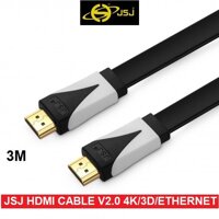 Dây cáp HDMI JSJ chuẩn 2.0 hỗ trợ 3D/4K/Ultra HD/Ethernet dài 3M [bonus]