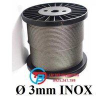 Dây cáp inox chuẩn 304 (3 ly x 10m). dây phơi quần áo. dây phơi đa năng không han rỉ cáp thép giá sỉ THÁI BÌNH VINA