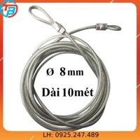 Dây cáp khóa xe bọc nhựa Phi 8mm -  Dài 10 mét Cáp Thép Thái Bình Vina