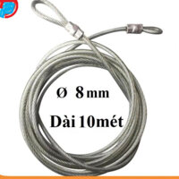 Dây cáp khóa xe bọc nhựa Phi 8mm -  Dài 10 mét Cáp Thép Thái Bình Vina