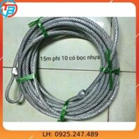 Dây Cáp Khóa Xe Chống Cắt 15m Phi 10, Có Bọc Nhựa - Cáp Thép Thái Bình Vina