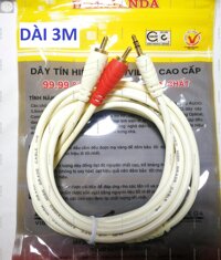 Dây cáp loa jack 3.5 ra 2 đầu hoa sen AV dài 3M chống nhiễu Choseal (cáp loa 1 ra 2 3M)