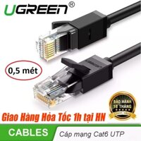 Dây Cáp Mạng 2 đầu đúc sẵn Cat6 UTP UGREEN Dài 0,5m đến 10m - Hàng chính hãng - UG-20158 0,5 mét