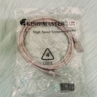 Dây cáp mạng bấm sẵn 2 đầu 1.5m RJ45 CAT5e UTP Kingmaster TY015 – Xám trắng