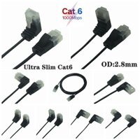 Dây Cáp Mạng Cat6 RJ45 Cat6a Lan 0.25m - 3m Siêu Mỏng Góc 90 Độ