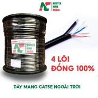 Dây Cáp Mạng Ngoài Trời HIDEKI Cat5e Dropwire 4 Lõi Đồng Nguyên Chất, Có Sợi Thép Chịu Lực, Vỏ HDPE Siêu Bền - Hàng Chính Hãng - 10m