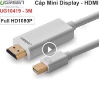 Dây cáp Mini Displayport Macbook Surface Thinkpad X1 Dell XPS sang HDMI TV Máy chiếu 3 mét Ugreen 10419