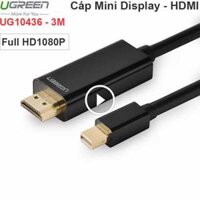 Dây cáp Mini Displayport Macbook Surface Thinkpad X1 Dell XPS sang HDMI TV Máy chiếu 3 mét Ugreen 10436