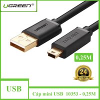 Dây cáp mini usb 5 pin Ugreen dùng cho máy ảnh  ổ cứng di động - 10353 dài 0.25M