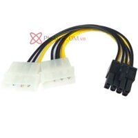 Dây cáp nguồn 2 ATA Molex sang 8Pin PCI-E cho Card VGA