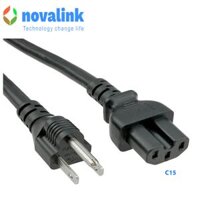 Dây, cáp nguồn 3 chấu chuẩn Mỹ to C13 Novalink NV-53005A - 2m, 16AWG, 13A, UL