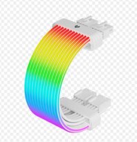 Dây cáp nguồn nối dài Coolmoon Aosor ME210 24 pin ARGB - Trắng | Kèm hub SK3 Mới
