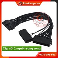 Dây cáp nối 2 nguồn PSU ATX 24Pin chạy song song. Cấp nguồn cho nhiều Card VGA trong một máy tính Gaming, Card đồ họa