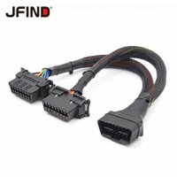 Dây Cáp Nối Dài 30CM 2 Trong 1 OBD 2 OBD2 16Pin Male Sang 2 Female Cho ELM327 HUD