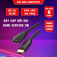 Dây cáp nối dài HDMI Vention 3m | Hỗ trợ 2K,4K@30Hz - Jack cắm mạ vàng - Chất liệu PVC - Hàng chính hãng