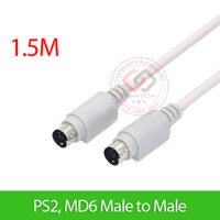 Dây cáp PS2 MD6 Đực-Đực chân tròn, dài 1.5M cho chuột, bàn phím máy tính PC, máy lập trình PLC Kvm Switch Server máy chủ