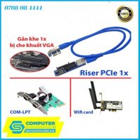 Dây cáp Riser PCIe 1X nối dài 60cm, lắp đặt card LAN, wifi, COM, LPT