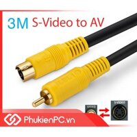 Dây cáp S-Video sang AV RCA 3 mét dùng cho máy siêu âm, nội soi. Cáp chuyển đổi hai chiều AV RCA to Svideo Cable 3M
