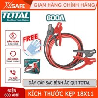 Dây cáp sạc bình ắc quy TOTAL PBCA16008L Dây câu sạc bình Dòng điện định mức 600AMP Kích thước kẹp 18x11cm - Chính hãng