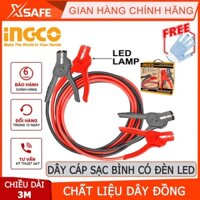 Dây cáp sạc bình có đèn led INGCO HBTCP6008L Dây câu bình ắc quy 600AMP, dây đồng, chiều dài cáp 3m - [XSAFE]