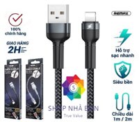 Dây cáp sạc chính hãng Remax RC-124i hỗ trợ sạc nhanh  - Iphone - Đen