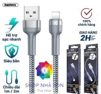 Dây cáp sạc chính hãng Remax RC-124i hỗ trợ sạc nhanh  - Iphone - Bạc