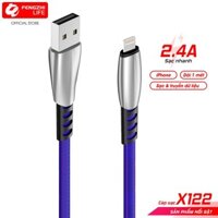 Dây cáp sạc điện thoại 2.4A, đầu kim loại chống gãy đứt FENGZHI LIFE X122 - BH 12 tháng