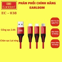 Dây cáp sạc điện thoại EC - 038 bọc dù chắc chắn [ Chính hãng Earldom - Bảo hành 99 ]