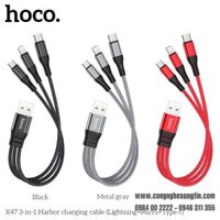 Dây Cáp Sạc Hoco 3 in 1 X47- Cổng Lightning, Cổng Micro, Cổng Type C 25cm