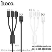 Dây Cáp Sạc Hoco 3 in 1 X74 - Cổng Lightning, Cổng Micro, Cổng Type C 1m