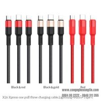 Dây Cáp Sạc Hoco X26 3 in 1 - Cổng Micro - Cổng Lightning - Cổng Type C - 1m