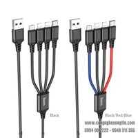Dây Cáp Sạc Hoco X76 4 in 1 - Cổng Micro - 2 Cổng Lightning - Cổng Type C - 1m