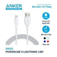 Dây Cáp Sạc Lightning Cho iPhone Anker PowerLine II 1.8m – A8433 – Hàng Chính Hãng