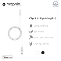 Dây Cáp Sạc Mophie Chuẩn MFi Cho iPhone 1m - Hàng Chính Hãng - Trắng