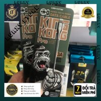 Dây cáp Sạc Nhanh Cao Cấp KingKông  Bọc Thép Chống Gãy Đứt - Chính Hãng BH 12 Tháng