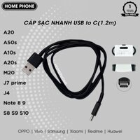 Dây cáp sạc nhanh Samsung S8 S9 S10/NOTE/A20 A50 A10 M20 J7 J4 cổng kết nối Usb to Typec DS-SSS10-03