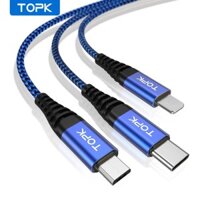 Dây Cáp Sạc Nhanh TOPK AN24 3 Trong 1 Cổng Micro USB Type C Cho Huawei Xiaomi iPhone