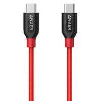 Dây Cáp Sạc USB Type-C Ra USB Type-C 2.0 Anker Powerline+ 0.9m (Kèm Bao Da) – A8187H91 (Đỏ) – Hàng Chính Hãng
