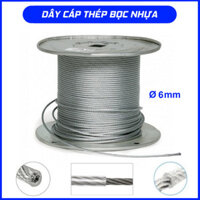 DÂY CÁP THÉP BỌC NHỰA, CÁP LỤA BỌC NHỰA, CÁP MẠ KẼM BỌC NHỰA PVC ĐƯỜNG KÍNH 6mm