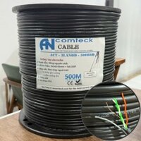 Dây cáp tín hiệu CAT3 UTP đồng dầu chạy ngoài trời, có dây gia cường ACT-3LANOD-500BKO (cuộn 500m)
