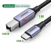 Dây cáp USB-C to USB-B dài 1m Ugreen 80805 - Kết nối máy in, scanner cho MacBook, laptop, iPad
