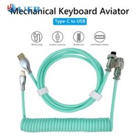 Dây Cáp Xoắn Màu Xanh Mint Custom Dành Cho Bàn Phím Cơ Chuẩn Type-C Bọc Dù