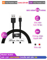 Dây Cáp ZMI AL833 Lightning Chuẩn MFi Dài 2m