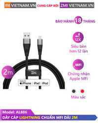 Dây Cáp ZMI AL886 Lightning Chuẩn MFi Dài 2m